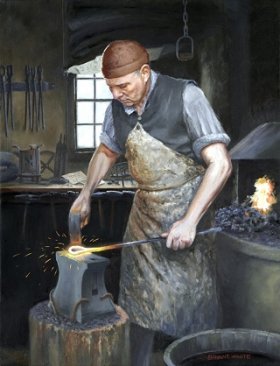 O ferreiro malhando o ferro